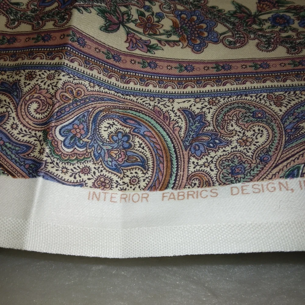 FABRIC Home Decor Fabric 1 yard by 54 inches, stripes of paisley in mauv…
